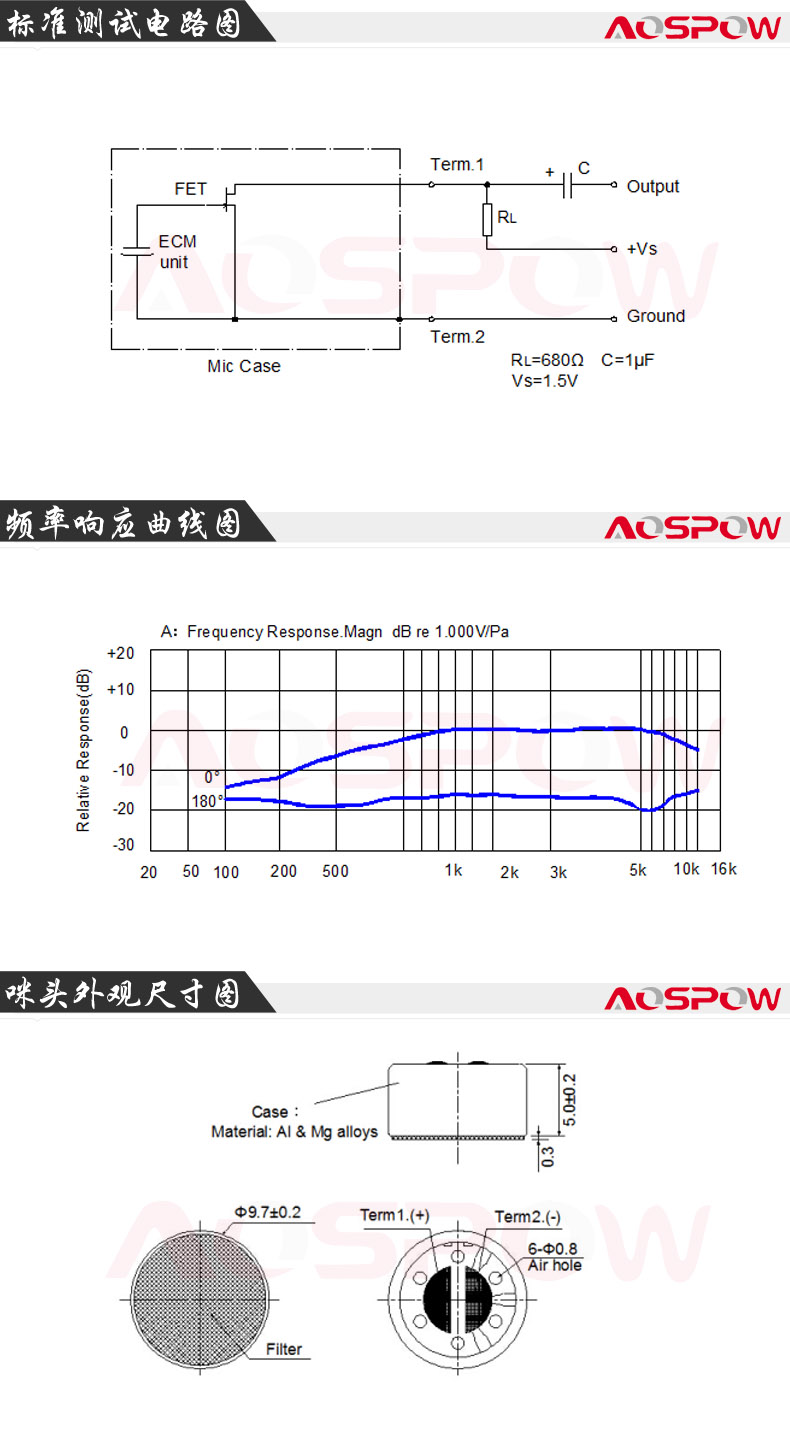 9752咪头规格书尺寸