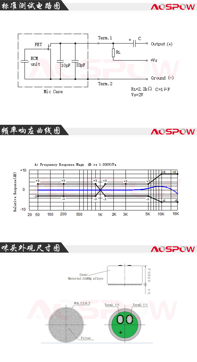 9745咪头规格书尺寸