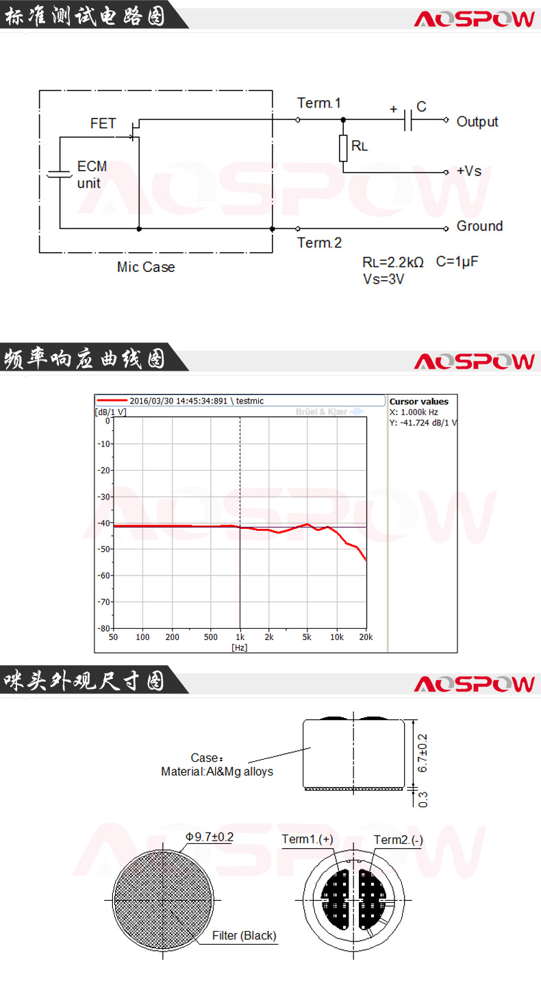 9mm楼宇门禁用咪头规格书