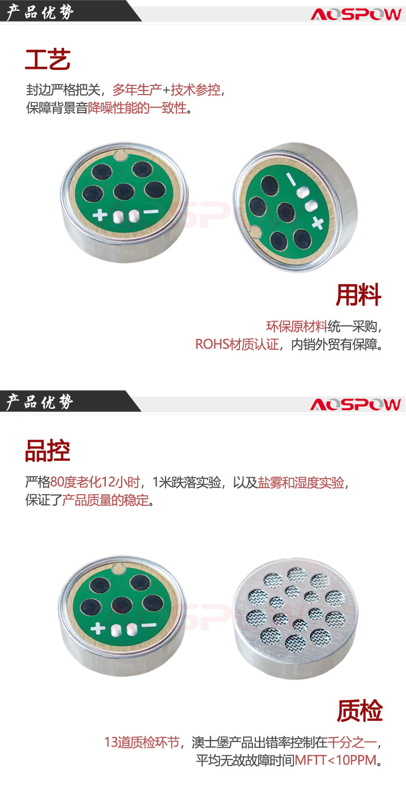 25mm专业麦克风咪头产品优势
